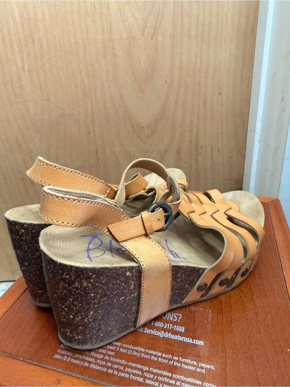 Blowfish Malibu Women’s Fisherman Tan Cork Wedge Sandals - Boho Comfort Size:8.5